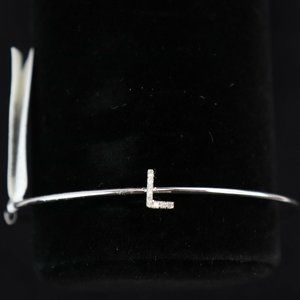 LaSoula Diamond Initial L Pendant Bracelet, Sterling Silver